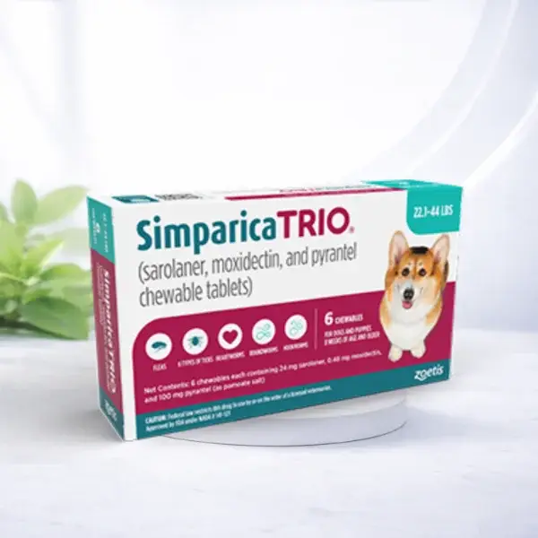Animals Plus | Simparica Trio Carton 6 Count 22.1 44 lbs